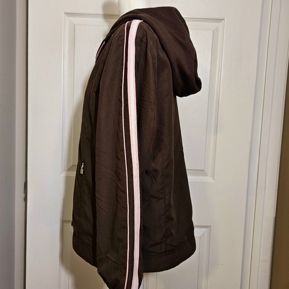 EVERLAST Womens Reversable Zip Up Hooded Jacket, Brown Sz L NWT - Picture 5 of 13